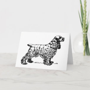 Vintage Cocker Spaniel Dog Artist Greeting Card