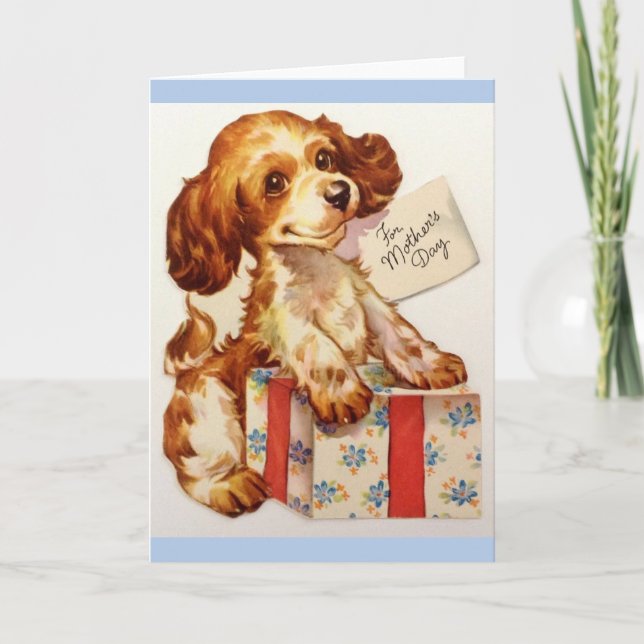 Vintage Cocker Spaniel Mother's Day Card (Front)