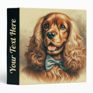 Vintage Cocker Spaniel Oil Painting Binder