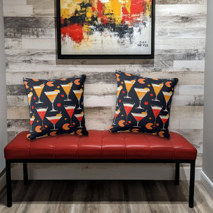 Vintage Cocktail Hour Throw Pillow