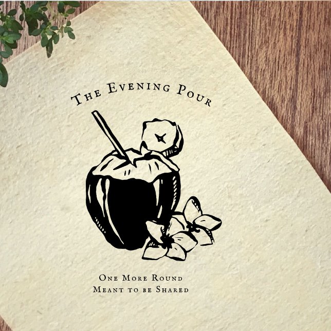 Vintage Cocktail Illustration Rubber Stamp (Creator Uploaded)