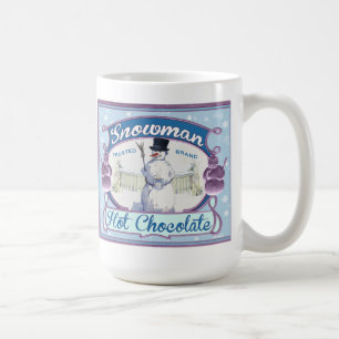 Vintage Cocoa Label Snowman Tea or Coffee Mug