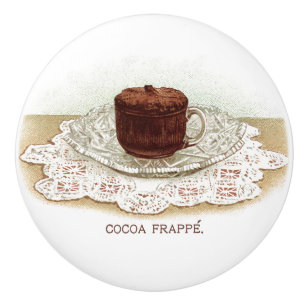 Vintage cocoa victorian hot chocolate elegant cup  ceramic knob