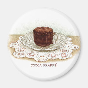 Vintage cocoa victorian hot chocolate elegant magnet