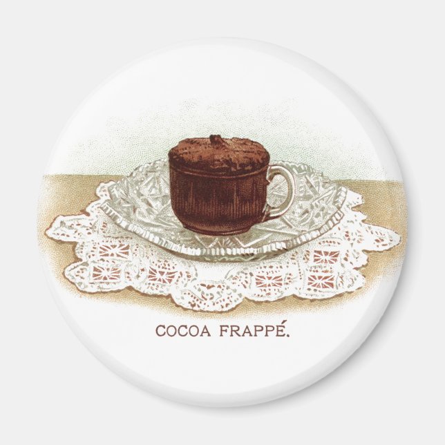 Vintage cocoa victorian hot chocolate elegant magnet (Front)