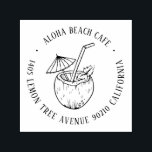 Vintage Coconut Juice Custom Name Return Address Self-inking Stamp<br><div class="desc">Personalized rubber stamp for your holiday mailing return address, small business professional logo and custom info. Vintage and classic design to add some personal touch to your mail and package. Customize the text with your name or business name, address and contact information. Use the Design Tool to further edit the...</div>