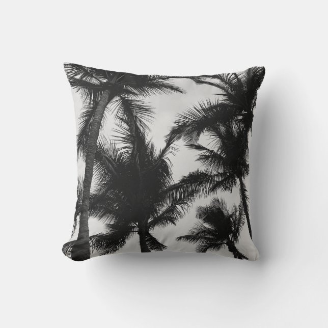 VINTAGE COCONUT PALM TREE THROW PILLOW (Front)
