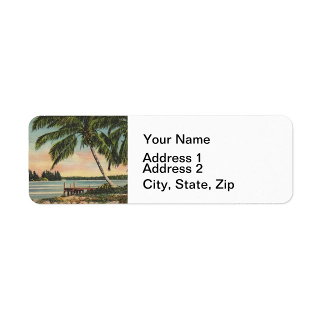 Vintage Coconut Palms Tropical Breeze Sunset (Front)