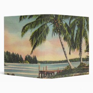 Vintage Coconut Palms Tropical Breeze Sunset Binder