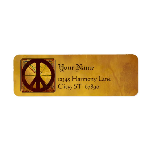 Vintage Codex Custom  Peace Sign Address Labels (Front)