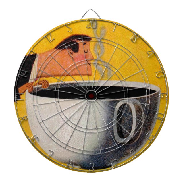 Vintage Coffee Advertisement Dartboard (Front)