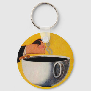 Vintage Coffee Advertisement Keychain