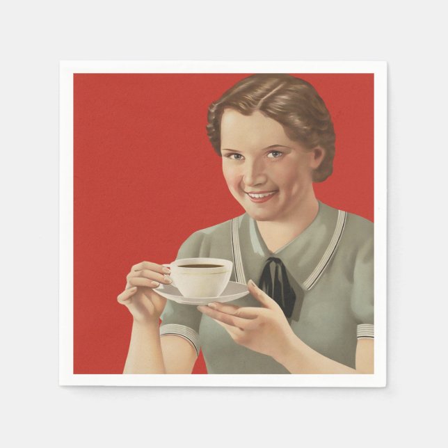 Vintage Coffee Advertisement Napkin (Front)