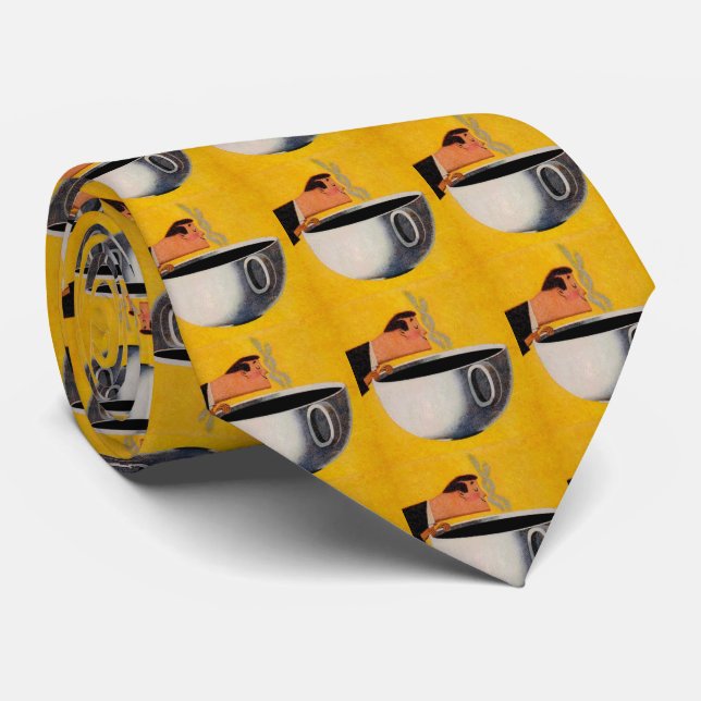 Vintage Coffee Advertisement Tie (Rolled)