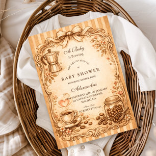 Vintage Coffee Baby Shower Invitation