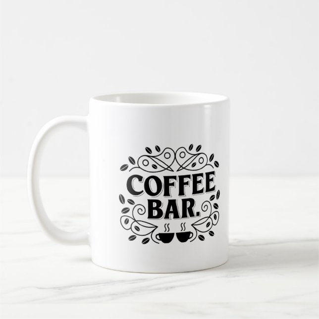 "Vintage Coffee Bar Sign Design" Mug (Left)