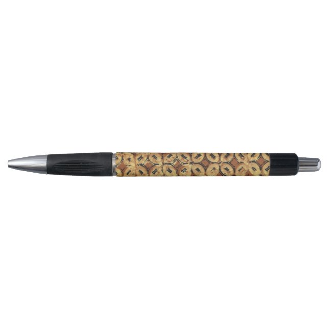 Vintage Coffee Bean Geometric Batik Pattern Pen (Front)