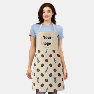 Vintage Coffee Beans and Lavender Cafe Branding Apron