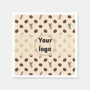 Vintage Coffee Beans and Lavender Cafe Branding Napkin