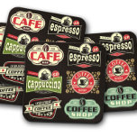 Vintage Coffee Brands| Coffee Cork Coaster Set<br><div class="desc">Vintage Coffee Brands| Coffee Cork Coaster Set - #coffee,  #coffeecoasters,  #orange,  #white,  #cappuccino,  coffeedrinkcoaster,  #coffeecoaster,  #coffeebadge,  #badges,  #roastedcoffee,  #coffeecoasterset,  #cappuccinocoaster</div>