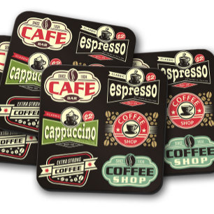 Vintage Coffee Brands Coffee Cork Coaster Set