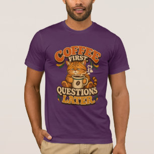Vintage Coffee Cat T-Shirt – Coffee First Question