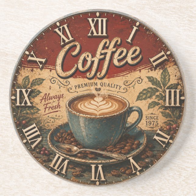 Vintage Coffee  Coaster (Front)