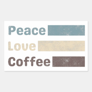 vintage coffee colourful text peace love coffee sticker