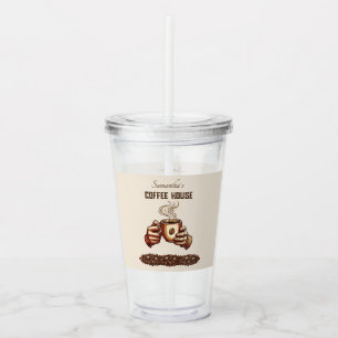 Vintage Coffee Cup Custom Cafe Brand
