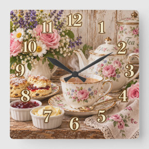 Vintage Coffee Cup Kitchen Clock
