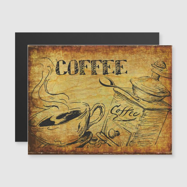 Vintage Coffee Cup Old Fashioned Coffee Grinder (Front/Back)