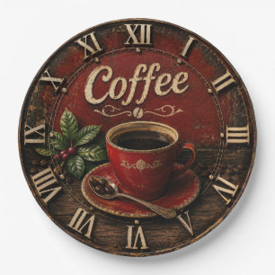 Vintage Coffee Cup Paper Plate