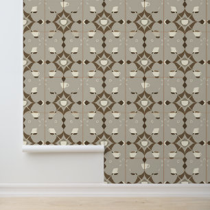 Vintage Coffee Cup Pattern Design Wallpaper