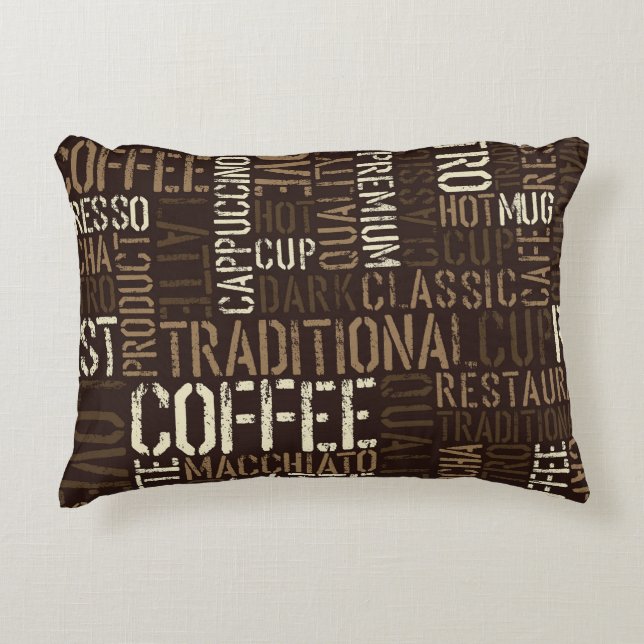 Vintage Coffee Experience Seamless Pattern Accent Pillow (Front)