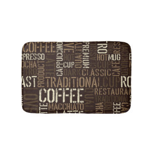 Vintage Coffee Experience Seamless Pattern Bath Mat
