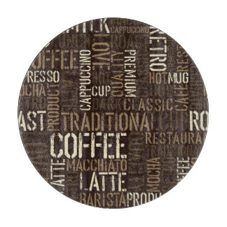 Vintage Coffee Experience Seamless Pattern Cutting Board