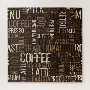 Vintage Coffee Experience Seamless Pattern Jigsaw Puzzle