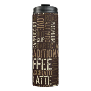 Vintage Coffee Experience Seamless Pattern Thermal Tumbler