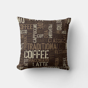 Vintage Coffee Experience Seamless Pattern Throw Pillow
