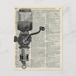 Vintage Coffee Grinder Postcard