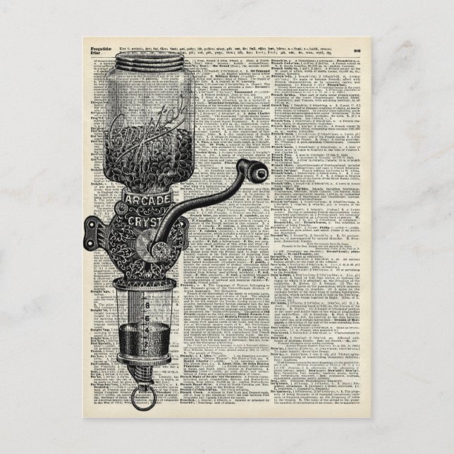 Vintage Coffee Grinder Postcard (Front)