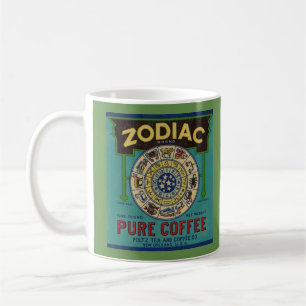 Vintage Coffee Label Mug (Zodiac Coffee)