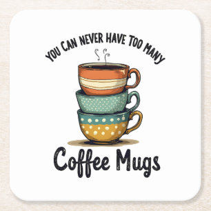 Vintage Coffee Lover Rustic Café Aesthetic Square Paper Coaster