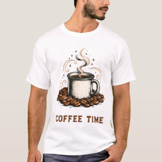Vintage Coffee Lover T-Shirt | Retro Enamel Camp M