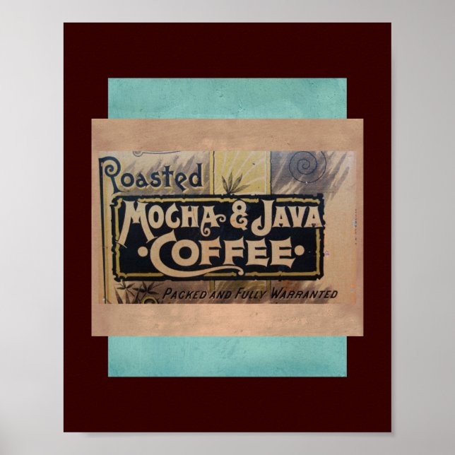 vintage coffee mocha java label poster (Front)