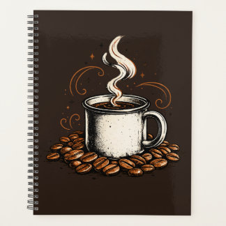 Vintage Coffee Mug Notebook | Cozy Coffee Lover Jo Planner