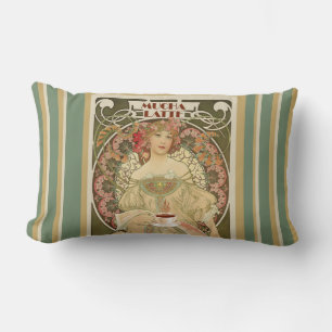 Vintage Coffee Poster Lumbar Pillow