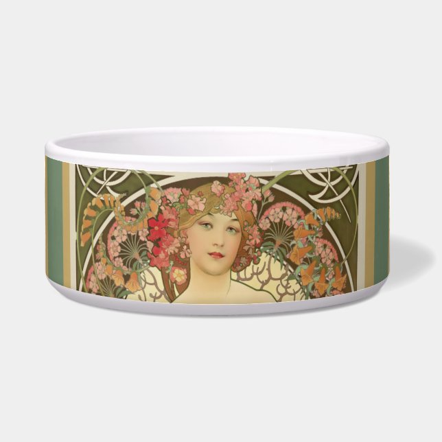 Vintage Coffee Poster Pet Bowl (Front)