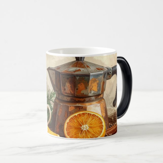 Vintage Coffee Pot Beans Cinnamon Magic Mug (Front Right)