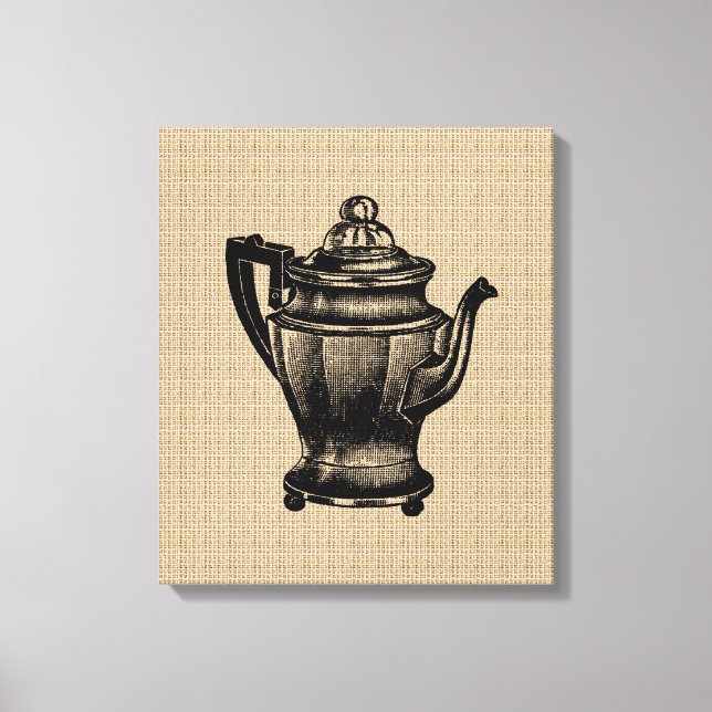 Vintage Coffee Pot on Canvas (Front)